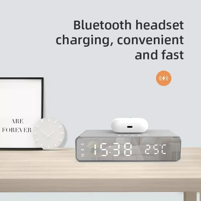 Wireless Changer with Alarm Clock and Thermometer