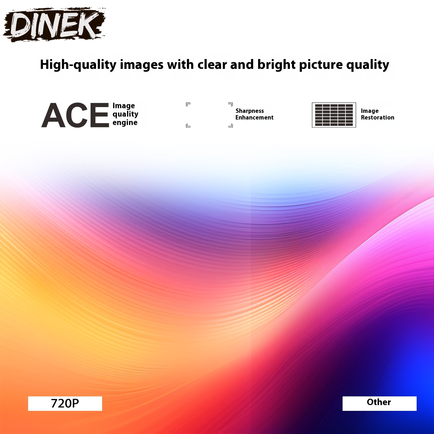 Portable Projector Small Straight Projector for Home Use 180 Degrees Projection Angle Automatic Focus Home Video Projector